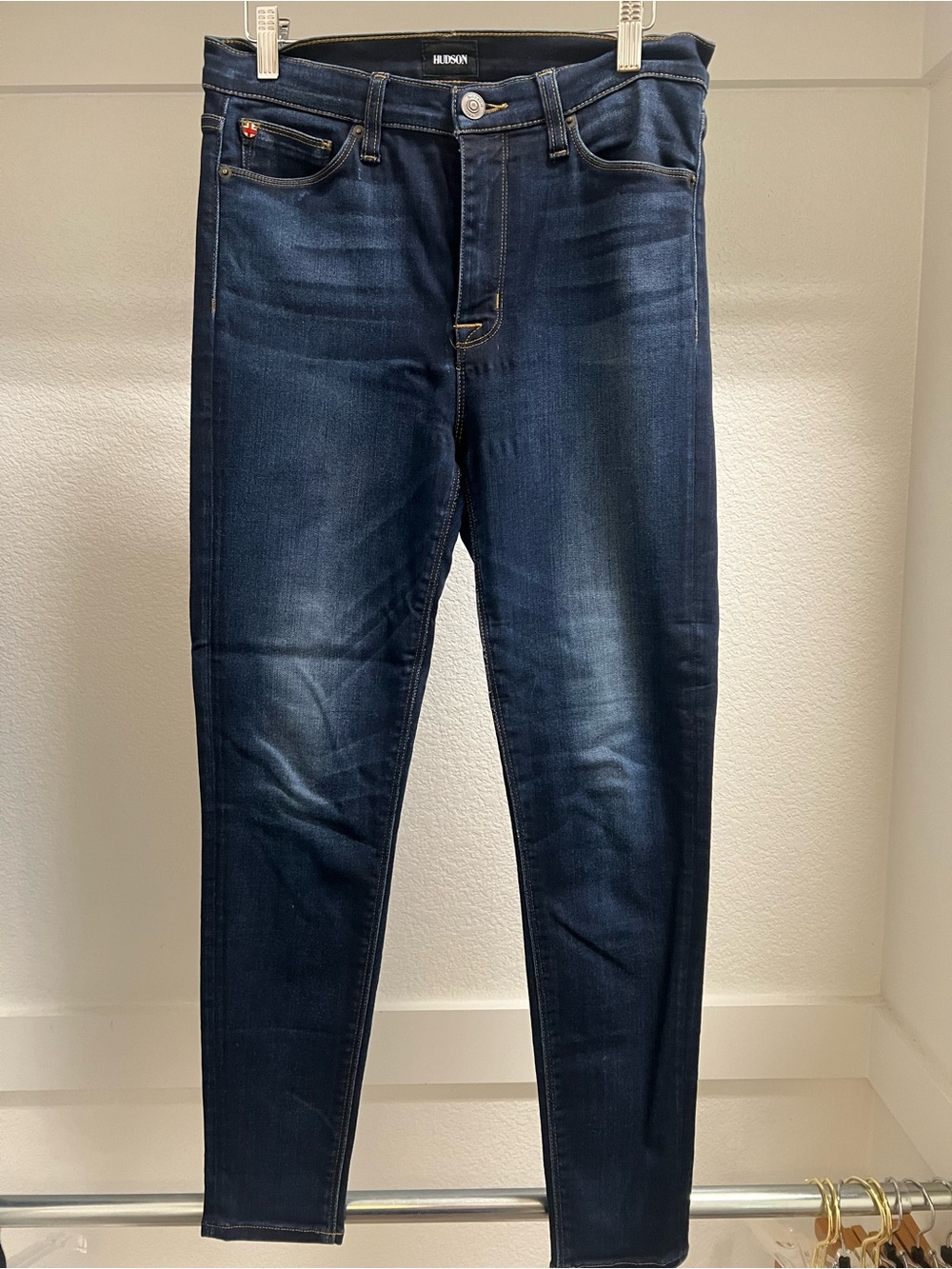 Hudson Dark Wash Skinny Jeans Size 28 Stretch Denim